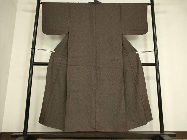 平和屋着物▽上質な紬 単衣 格子 正絹 逸品 DAAV5668az