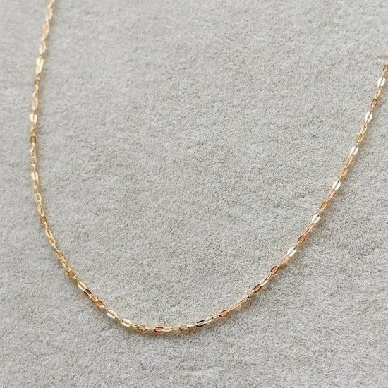 K18 ネックレス 小豆 18K 刻印 小豆チェーン 18KYG 40センチ - メルカリ