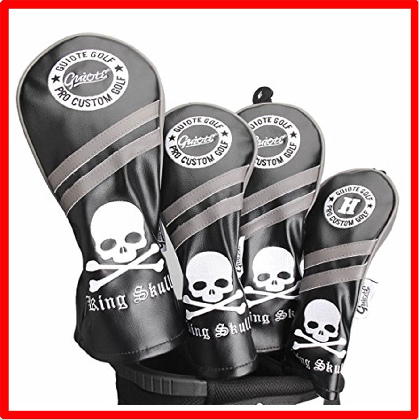 送料無料】Skull-Black Guiote ゴルフヘッドカバー Golf head covers