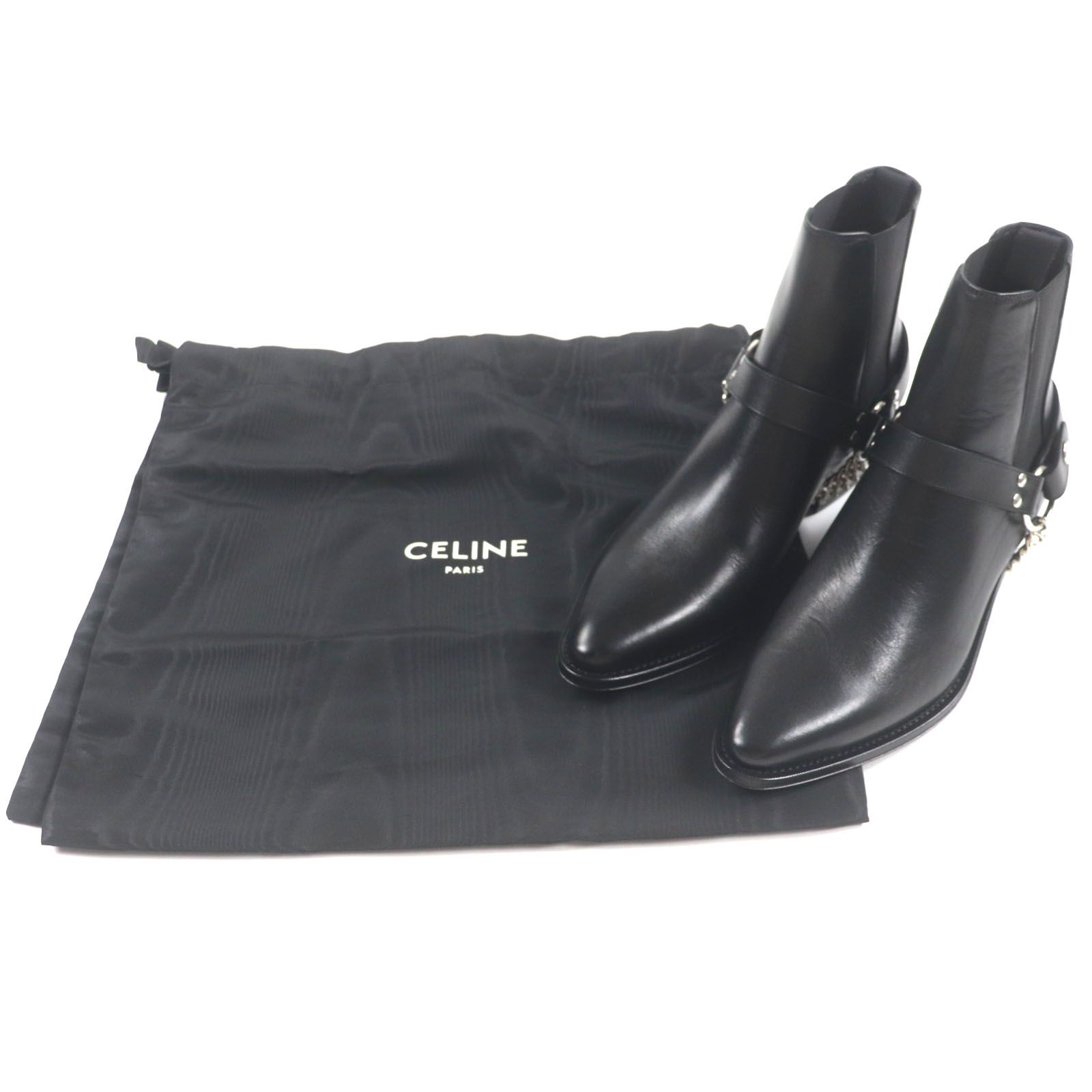 未使用品▽CELINE セリーヌ カマルグ バイカー チェルシーブーツ