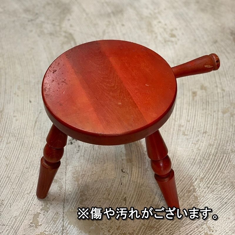 【新品未使用】飛騨産業  ミルクスツール  キツツキ 丸椅子　取っ手付き 飛騨産業 キツツキ マーク ミルクスツール 持ち手付作業椅子