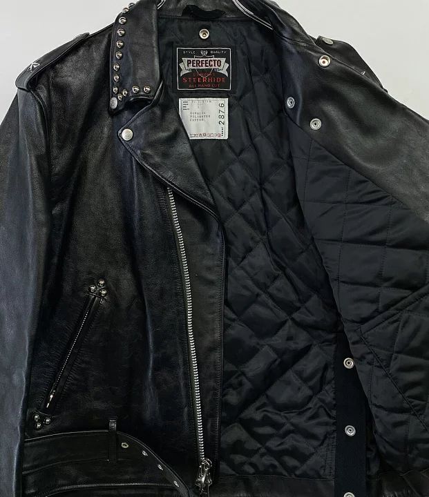 22AW sacai × SCHOTT Studs Leather Jacket size 2 ダブル