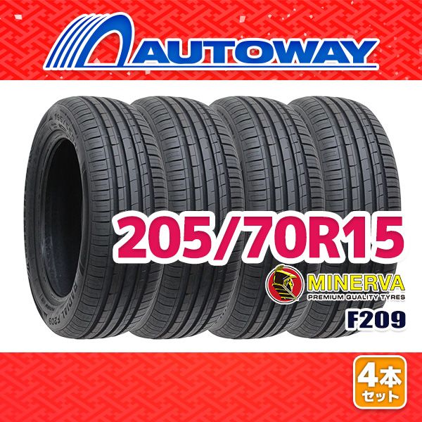 AUTOWAY 205|70R15 サマータイヤ MINERVA F209 15インチ 4本セット 夏タイヤ オートウェイ