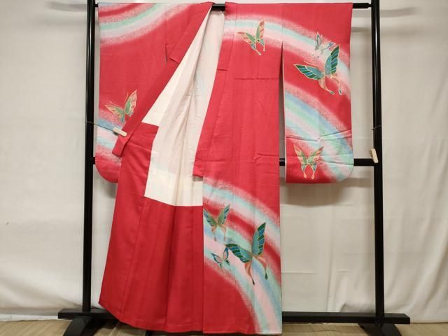 人気定番，正規品】 平和屋1□豪華振袖 駒刺繍 流水舞蝶枝