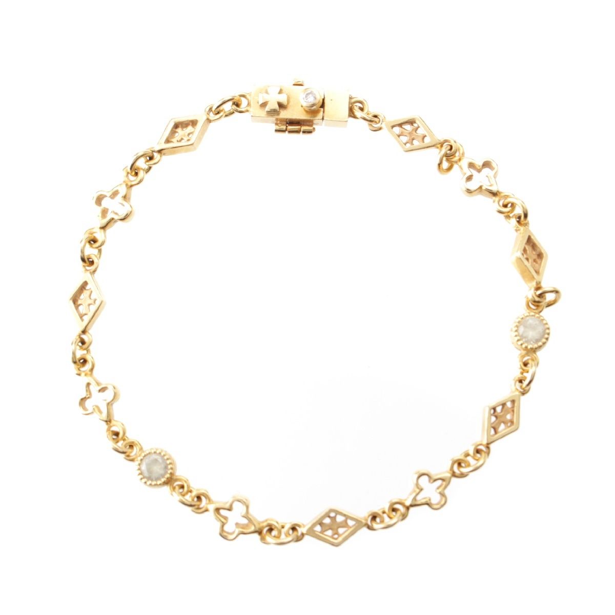 ローリーロドキン クロス ダイヤ チェーン ブレスレット ジュエリー