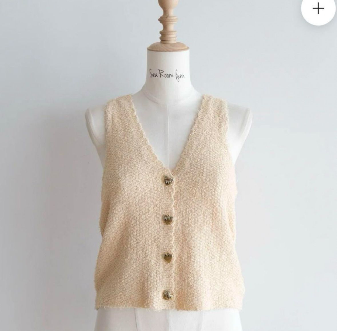 searoomlynnベスト Wool mix BOAオーバーベスト