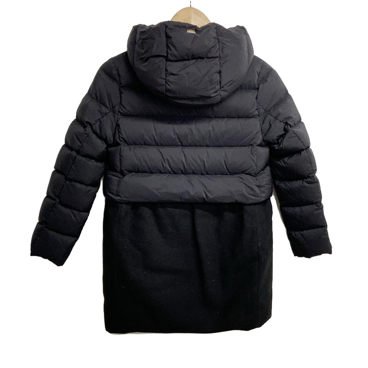 HERNO ダウンコート ブラック ウール切替 フード付き キッズ Herno