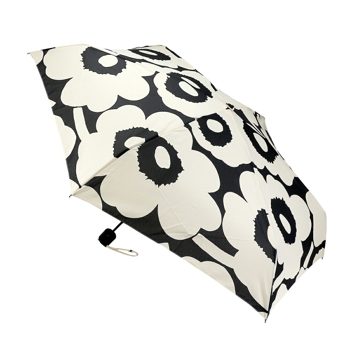 マリメッコ Marimekko 折り畳み傘 ウニッコ UMBRELLA ブラック|ホワイト