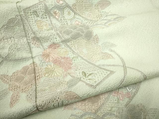 平和屋着物▽中国三大刺繍 相良刺繍 総刺繍 色留訪問着