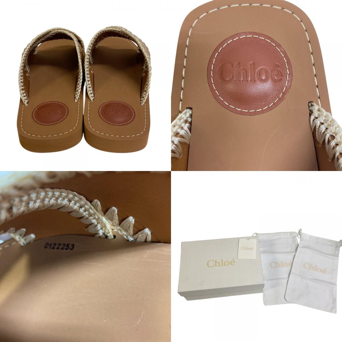 5％OFF フォロワークーポン！！】Chloe クロエ 23.5 ウッディスライド