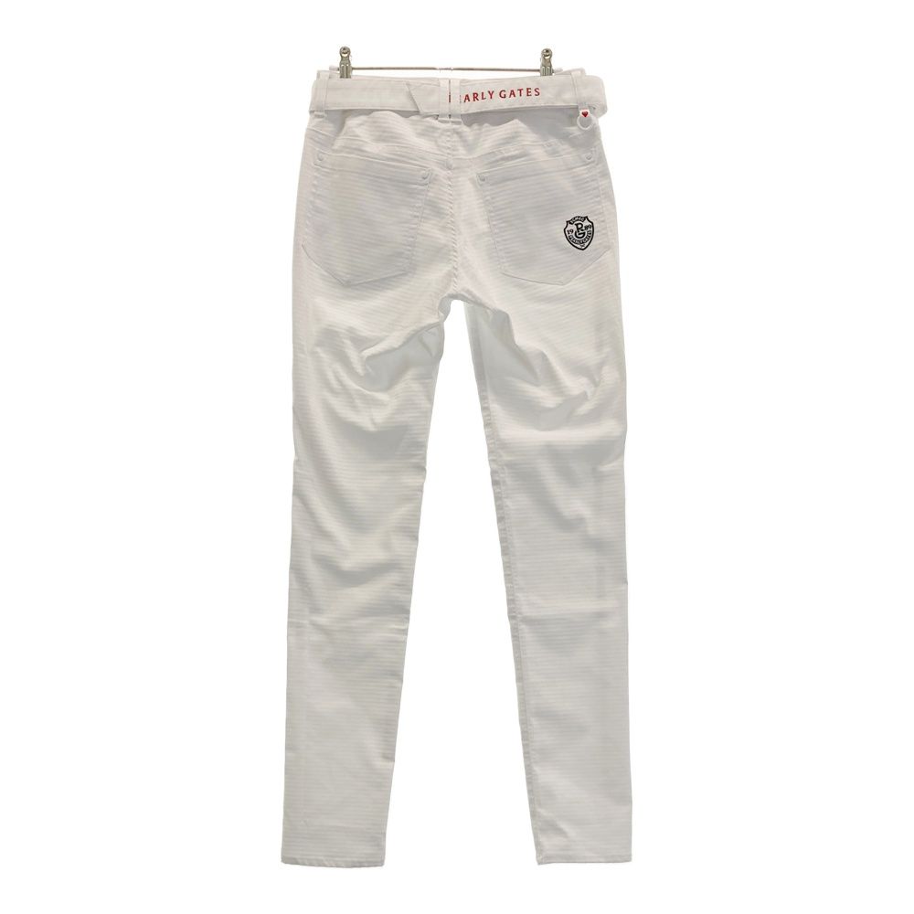 サイズ 0 PEARLY GATES パーリーゲイツ ストレッチパンツ ハート柄 ホワイト系 240101539381 ゴルフウェア レディース ストスト