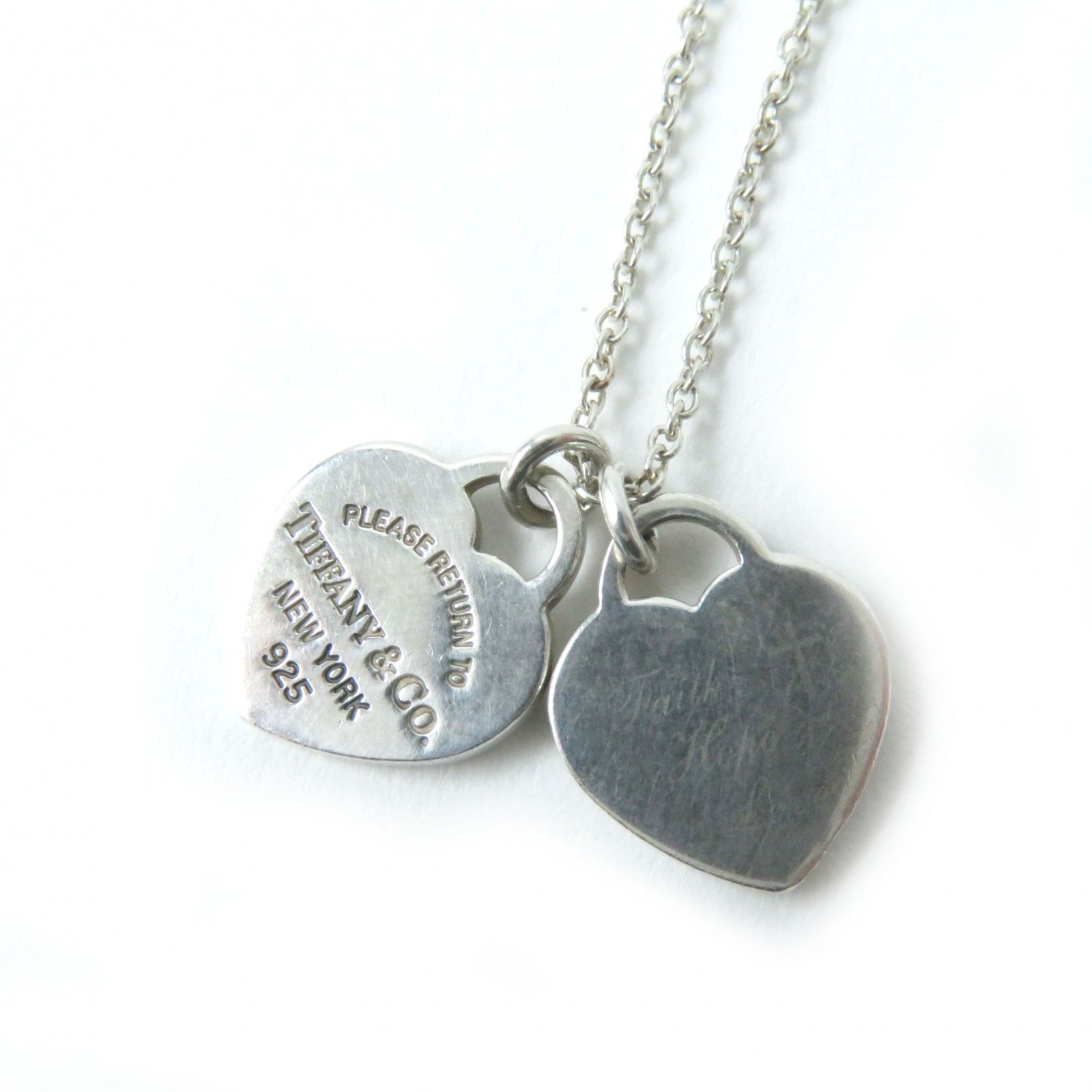 美品 Tiffany & Co ハート ネックレス 750 YG K18 SV925 シルバー925  