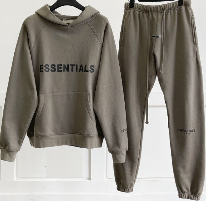 FOGESSENTIAL メンズパーカーコットンブラウス長袖スウェットズボン上下セット裏地毛