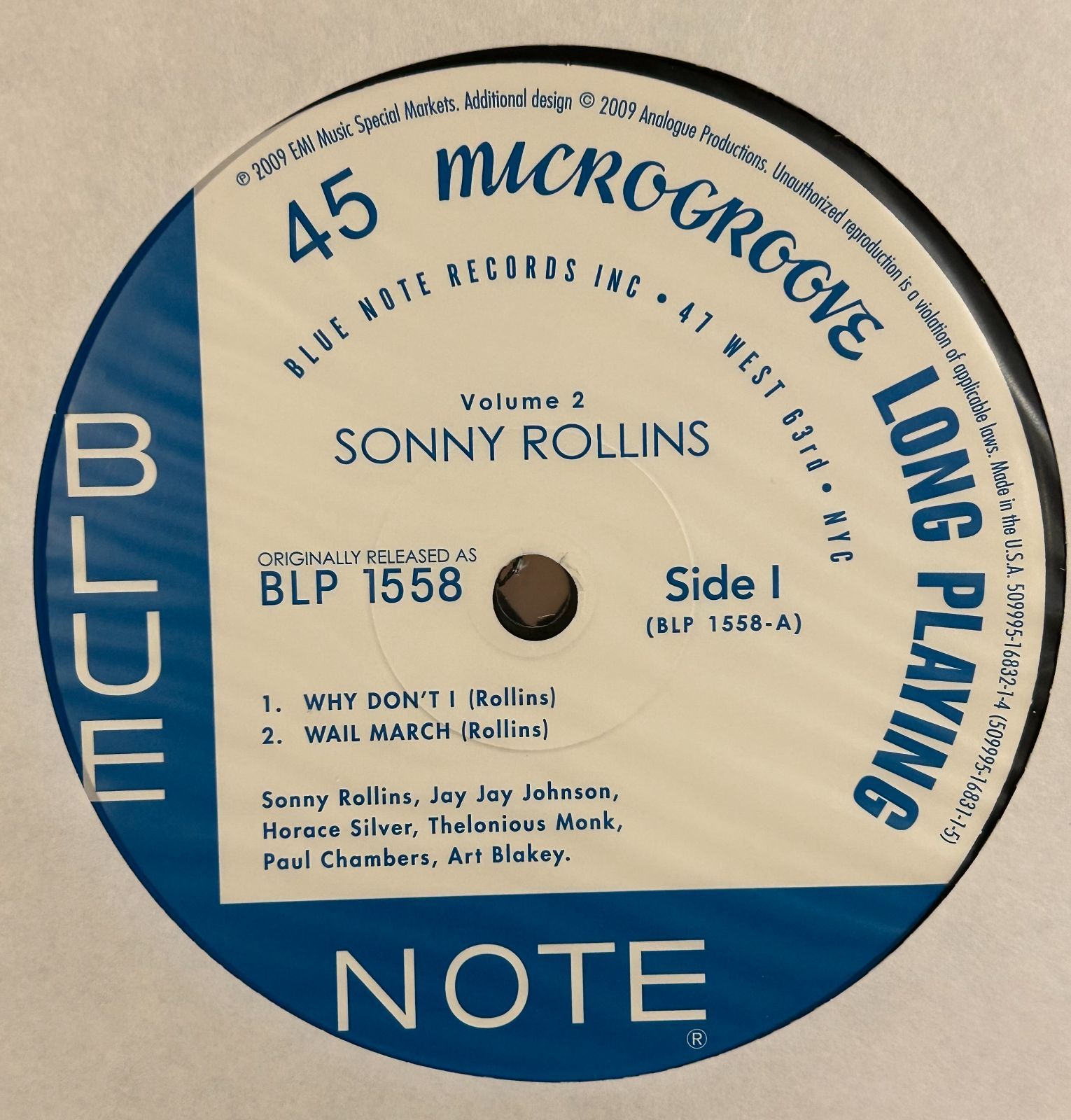 人気アナプロ盤LP!!】Sonny Rollins 「Volume 2」 ソニー・ロリンズ 