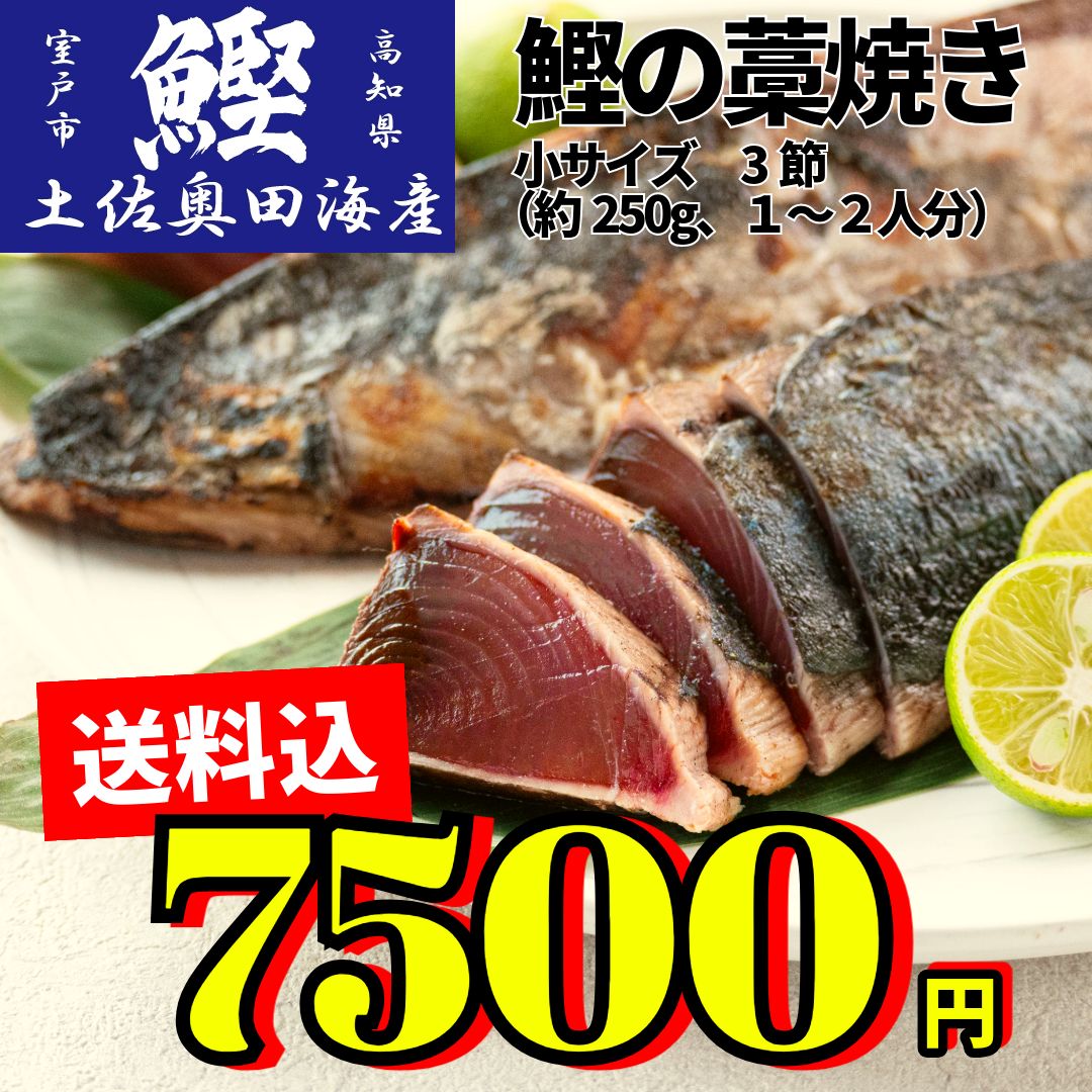 ご自宅用 クールメルカリ便 土佐奥田海産 カツオの藁焼き 小サイズ3節セット 約750g前後 1節１～２人分