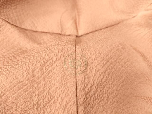 平和屋着物▽上質な色無地 単衣 草花地紋 紅梅色 正絹 逸品 DAAS0771az