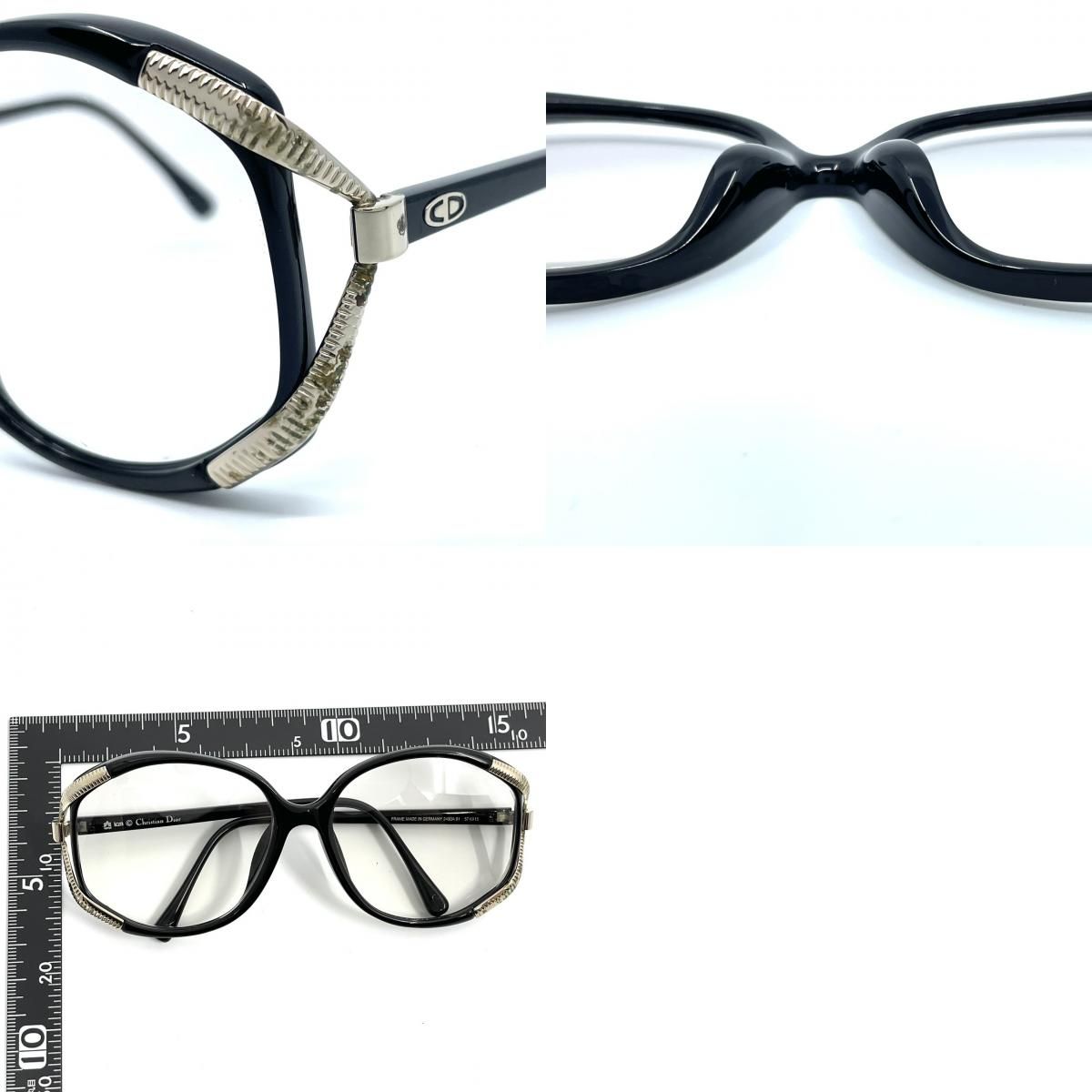 Christian Dior クリスチャンディオール メガネ CDロゴ 黒