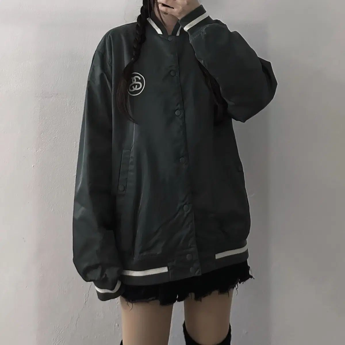 （ XL ） STUSSY(ステューシー) SS リンク チャコールグレー バーシティ ジャケット