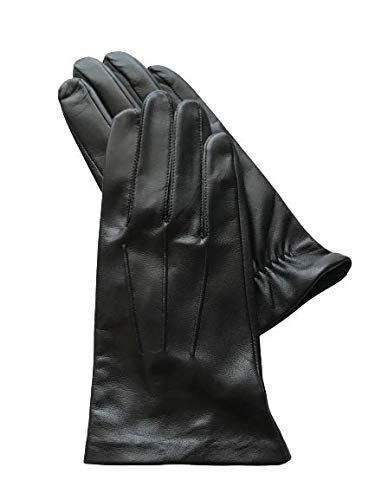 NAKATA GLOVE 日本製 羊革手袋 抗菌革手袋 スマホ対応 紳士用 黒 タッチパネル対応 裏生地 キュプラ100％ 国産羊革 抗菌 防臭 秋冬用 自分用 贈り物