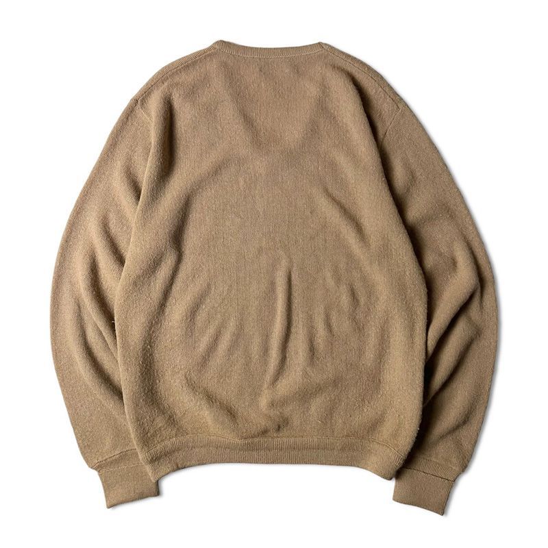 70s IZOD LACOSTE 無地 Vネック アクリル ニット セーター M