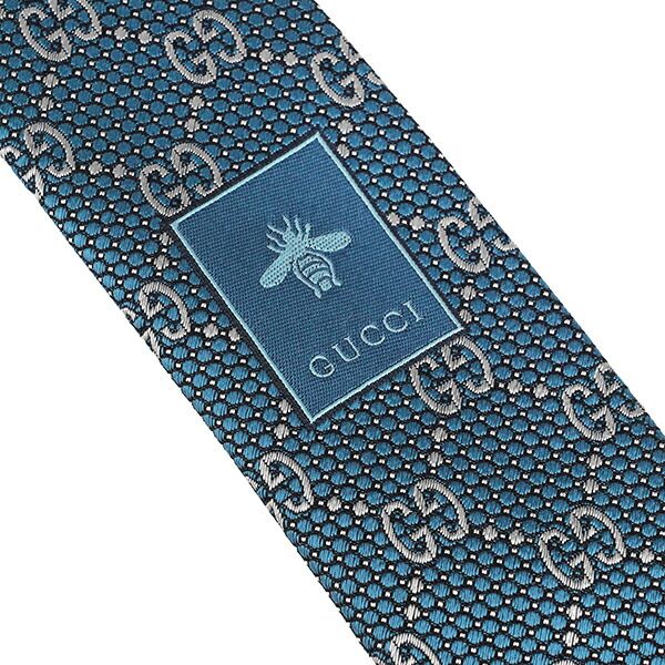 新品 グッチ GUCCI ネクタイ ディエン ブルー/グレー - メルカリ