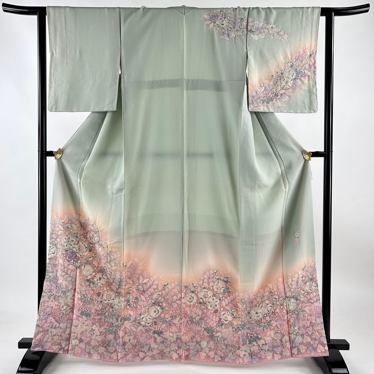 訪問着付下げ 美品 名品 翠山工房 落款あり 辻が花 七宝文 訪問着付下げ 美品 名品 翠山工房 落款あり 辻が花 七宝文