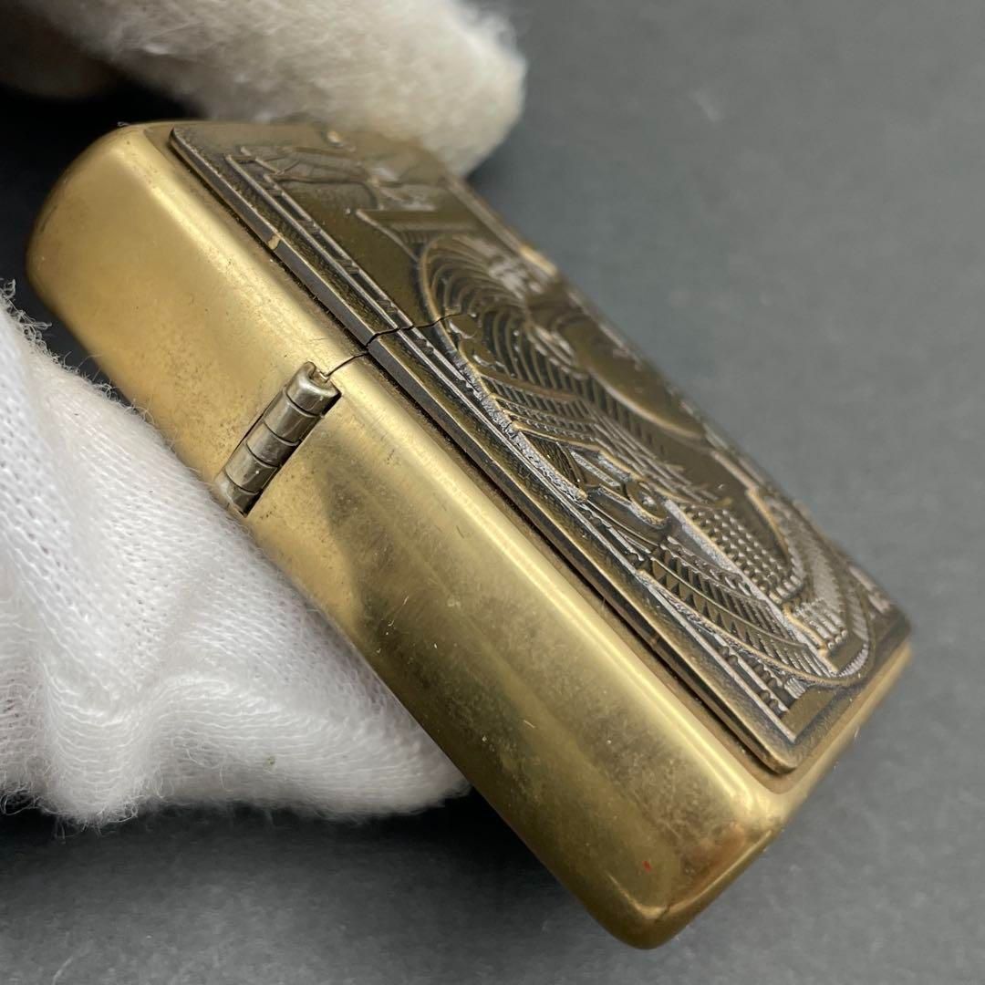 Zippo ツタンカーメン メタル貼り 1999年ブラス 古代エジプトファラオ