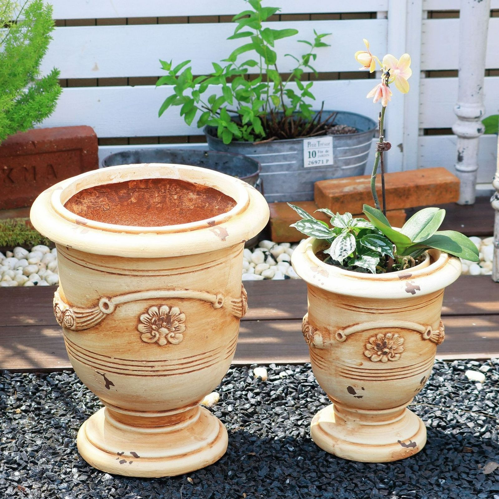 波型５号6号プラ鉢※リメ鉢※植木鉢※ガーデン雑貨※薔薇雑貨※デコパージュ薔薇 波型5号6号プラ鉢※リメ鉢※植木鉢※ガーデン雑貨※薔薇雑貨