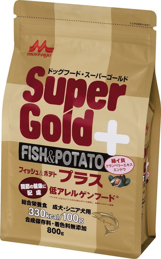 まとめ買い 森乳サンワールド スーパーゴールド フィッシュ＆ポテト プラス 関節ケア用 低アレルゲンフード 800g 犬用 ドッグフード ×3セット