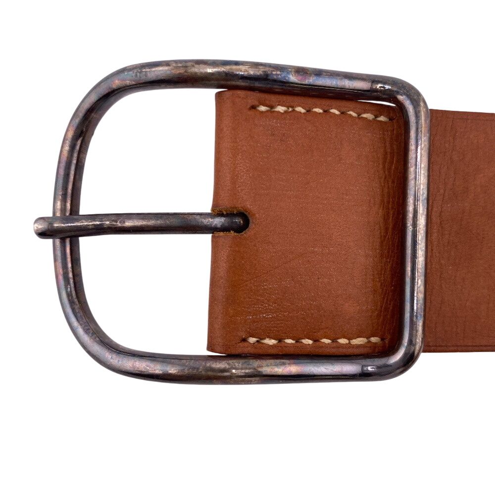 【美品】エルメス レザー ブレスレット バングル アピGM ブラウン HERMES - エルメス マルジェラ期 Api GM アピ GM レザー
