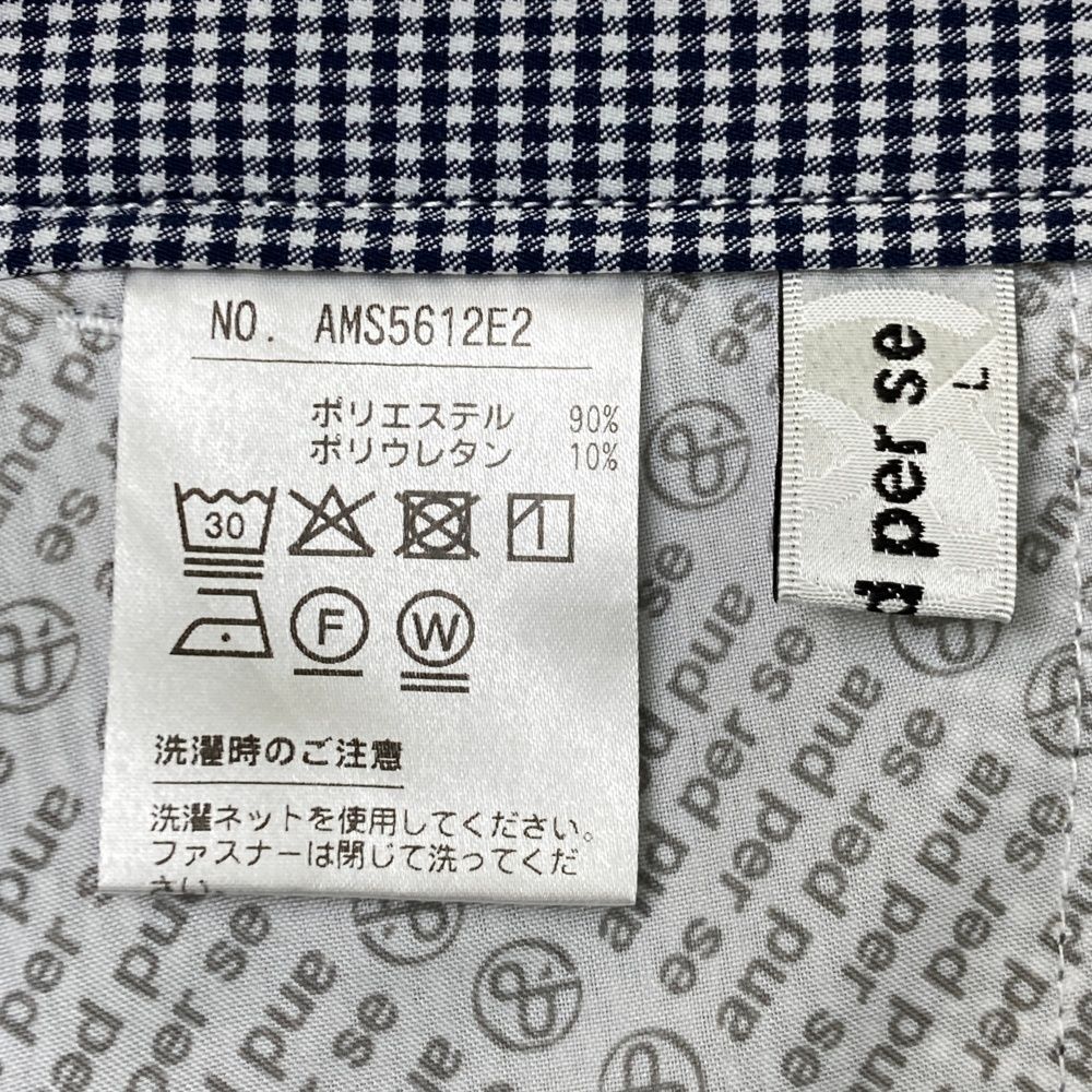 サイズ：S AND PER SE アンパスィ  ストレッチ パンツ チェック柄 ネイビー系 [240101387613] ゴルフウェア レディース ストスト AND PER SE アンパスィ ストレッチパンツ 格子チェック柄