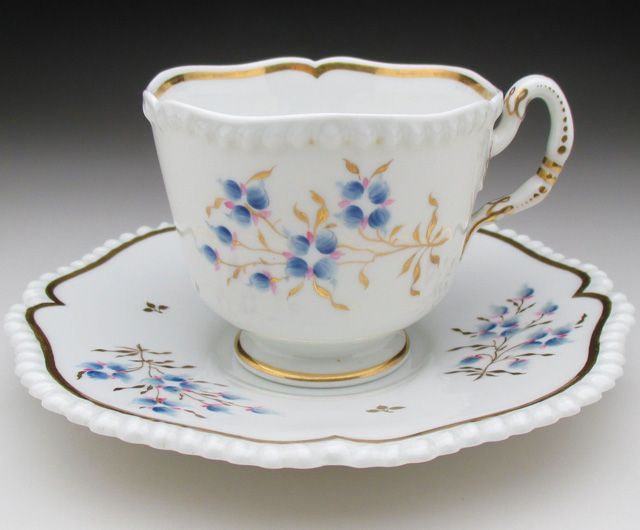 ウースター 金彩草花文 カップ＆ソーサー オファー アンティーク 1813