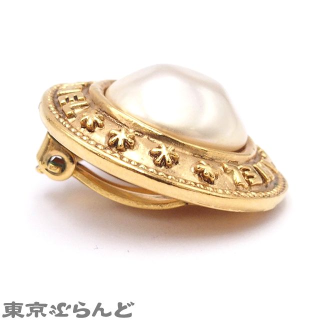 シャネル CHANEL ラウンド ゴールド メタル フェイクパール
