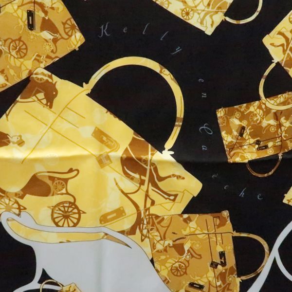 箱付き】HERMES エルメスカレ90 シルク100 黄色馬車イエロー