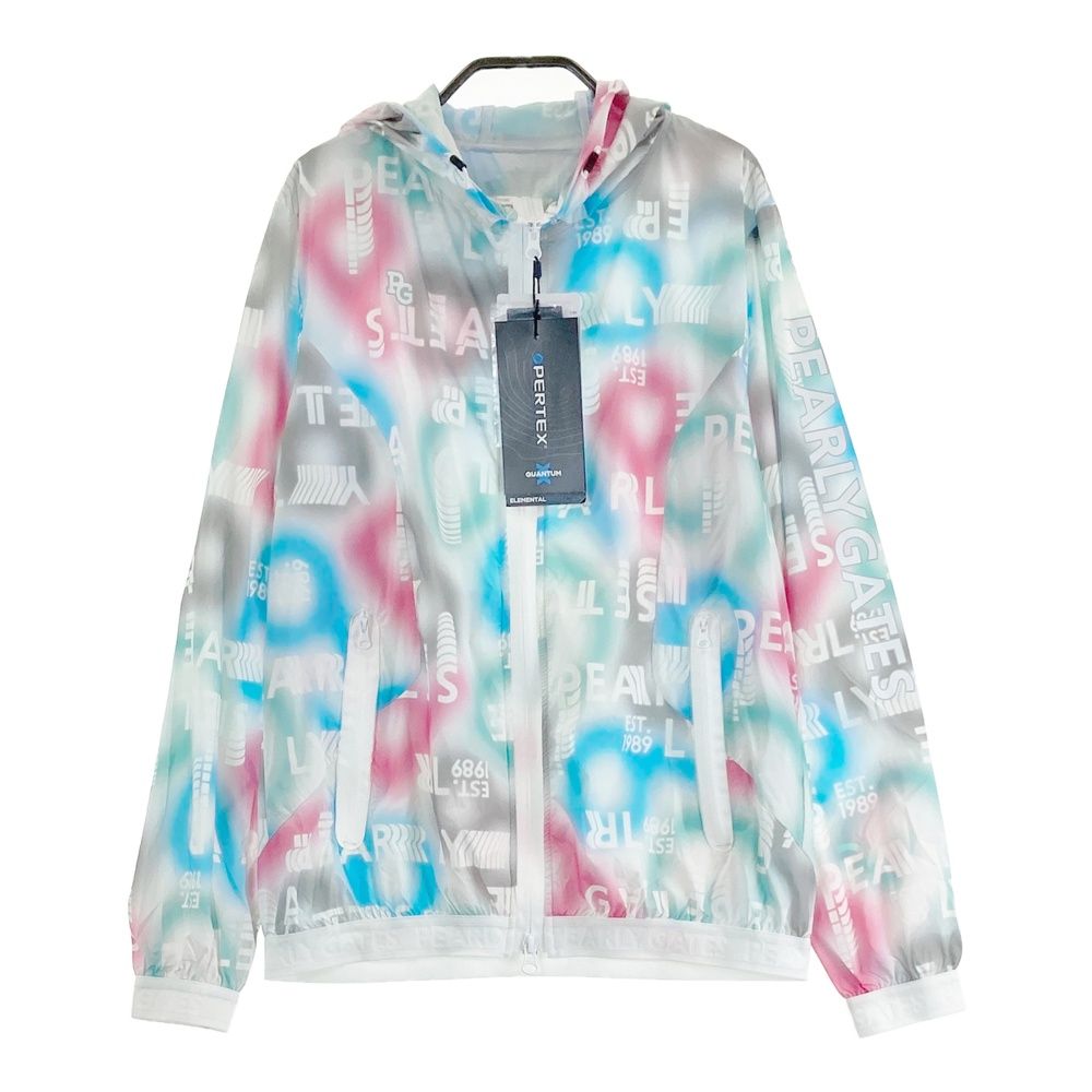 サイズ 0 PEARLY GATES パーリーゲイツ PERTEX 055-2220904 ナイロン ジップパーカー カラフルグラデーション 総柄 ホワイト系 240101543653 ゴルフウェア レディース ストスト