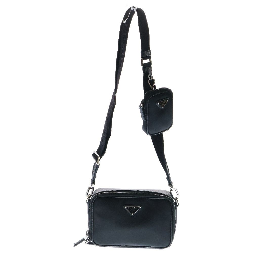 PRADA プラダ ブリック Re-Nylon xサフィアーノ ショルダーバッグ ブラック ナイロン 2VH070