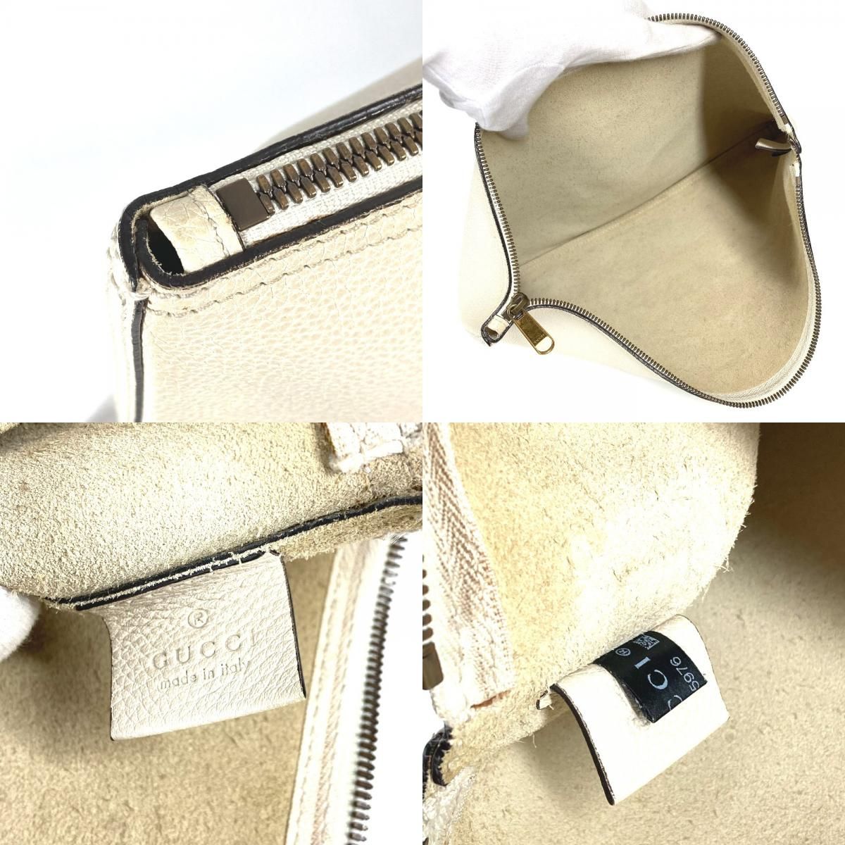 バッグ Gucci Vintage GUCCI グッチ クラッチバッグ ロゴ 500984 レザー ホワイト - メルカリ