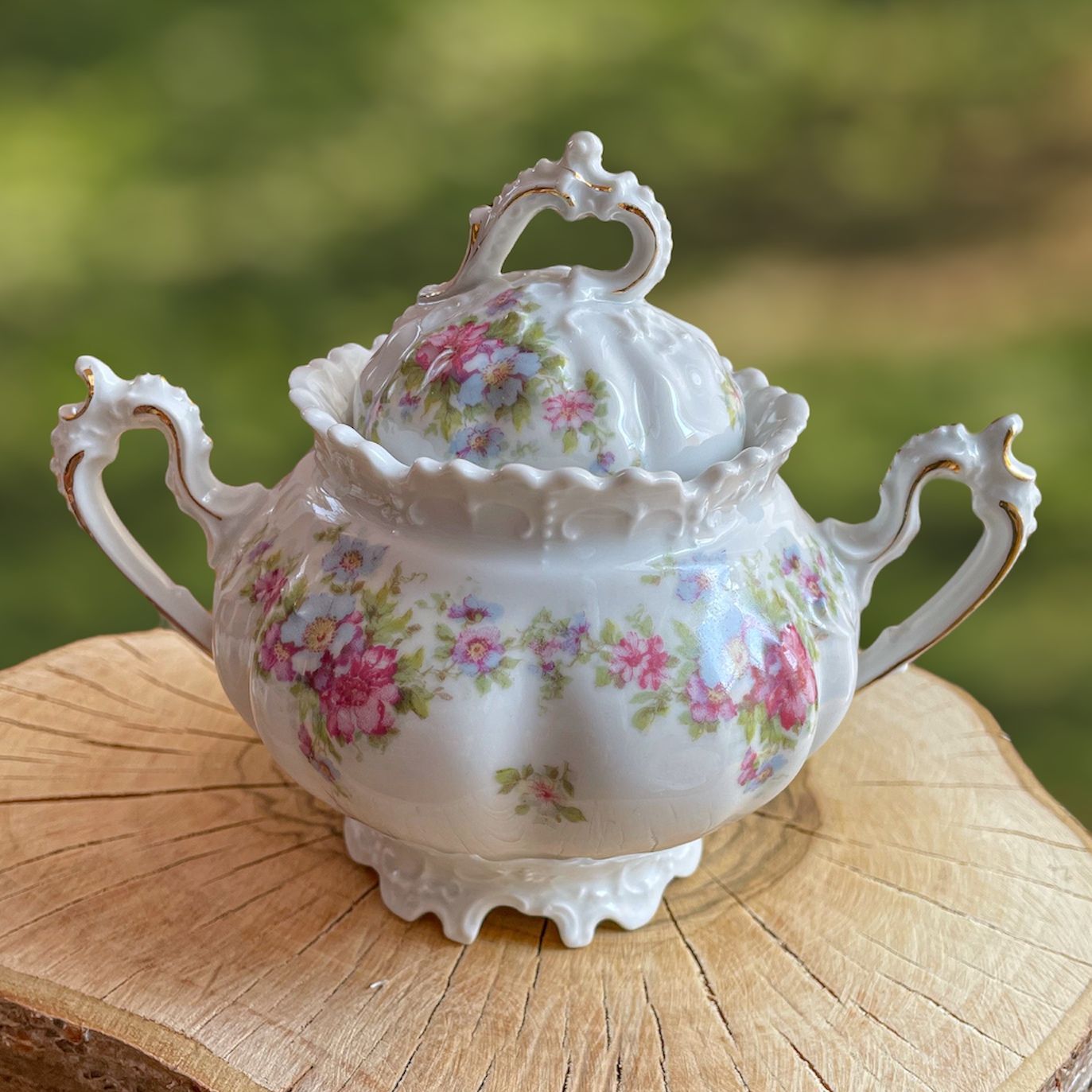 希少 ドイツ Burg Lindaw 花 ピアス ティーポット ミルク
