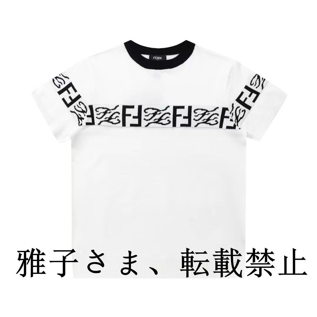 Fendi フェンディ【ホワイト】Tシャツ L ニット半袖 - メルカリ