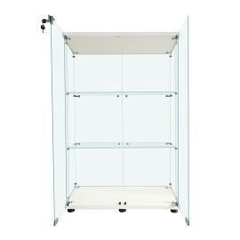 1999 両扉 強化 ガラス ケース 3段 ホワイト 鍵付き 豆脚付き 転倒防止器具付き フィギュア プラモデル プラモ 鑑賞 展示 自宅 店舗 ディスプレイ 一部地域離島別途配送料有 MARWIL-DEMENAGEMENTS_CH