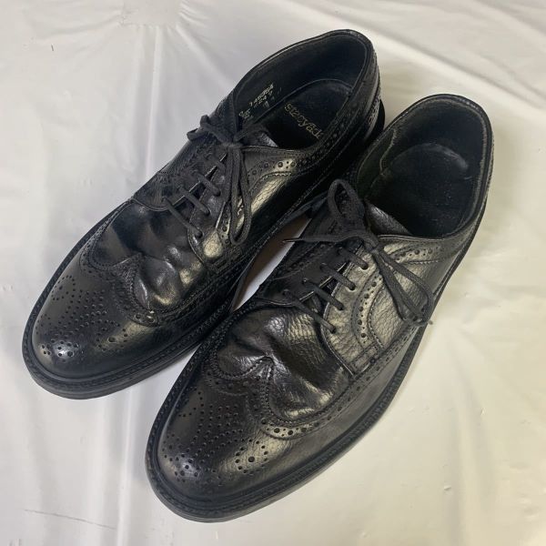 80s?　ステイシーアダムス/STACY ADAMS★ ヴィンテージ ビジネスシューズ ウイングチップ サイズ8.5D 25.5-26.0-26.5cm 黒◆is2-34 80s? ステイシーアダムス/STACY ADAMS☆ ヴィンテージ ビジネス