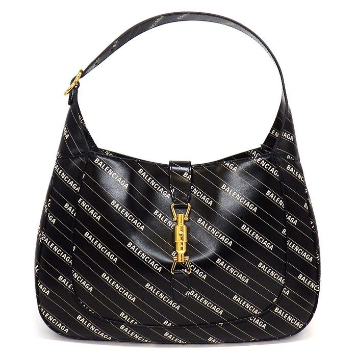 グッチ×バレンシアガ Gucci x Balenciaga ショルダーバッグ ハンドバッグ Hacker Project ジャッキー 1961 ミディアム 636712 UO40G 1089 ブラック ホワイト レザー