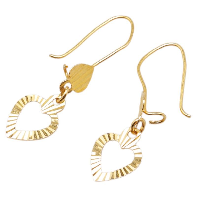 ハート モチーフ フックピアス K22YG イエローゴールド レディース【1  