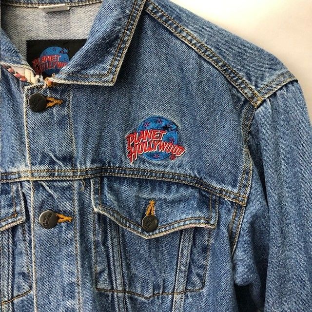 90年代 PLANET HOLLYWOOD HONOLULU 刺繍 デニムジャケット サイズXL 