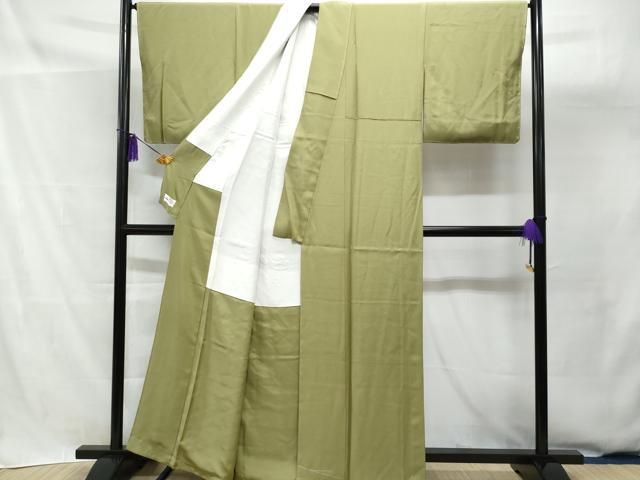 平和屋着物■上質な色無地　紗綾形地紋　杏色　正絹　逸品　DAAP9787op 平和屋着物□上質な色無地 紗綾形地紋 杏色 正絹 逸品 DAAP9787op