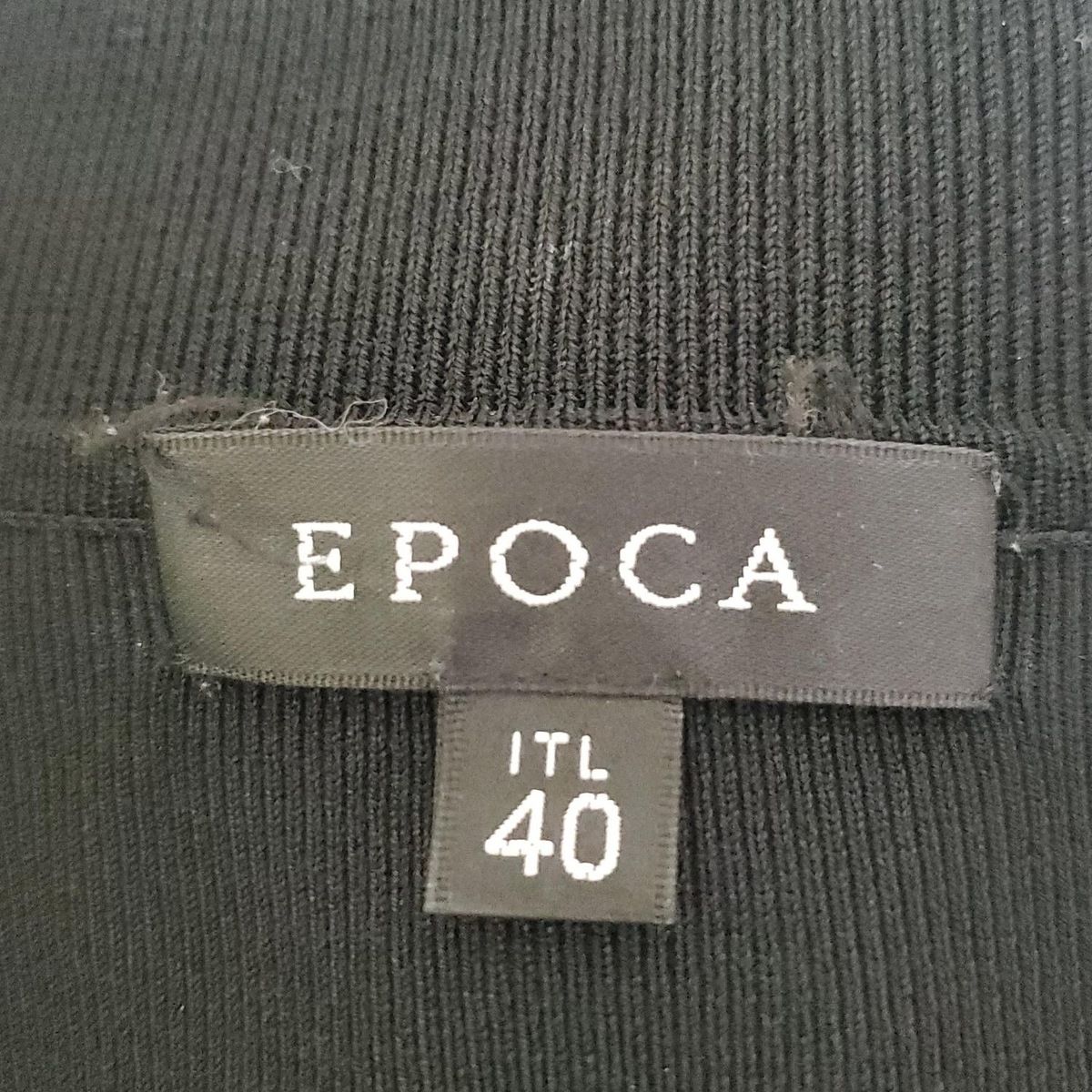 EPOCA ブラック ジャケット　40 Epoca the Shop 麻混黒テーラードジャケット 1つボタン サイズ40