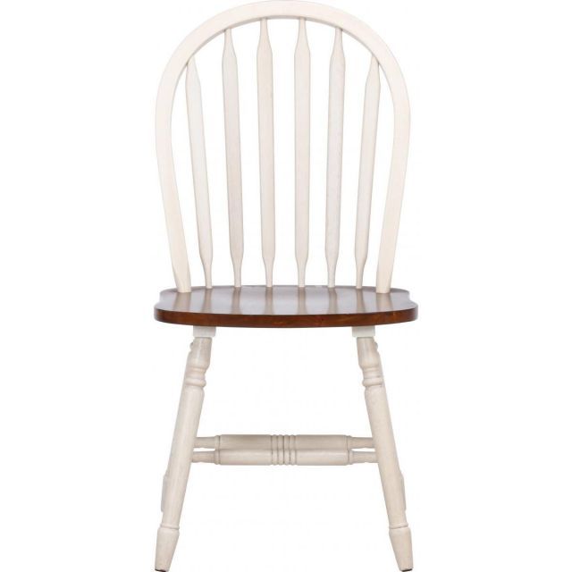 【美品】不二貿易 ダイニングチェア ホワイト ブラウン 天然木 マキアート 不二貿易 ダイニングチェア－ マキアート 2トーン 新生活