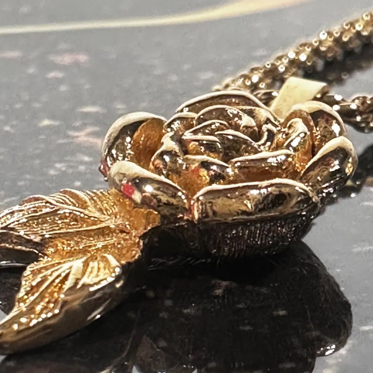 極美品 ChristianDior ディオール ヴィンテージ バラ ネックレス 