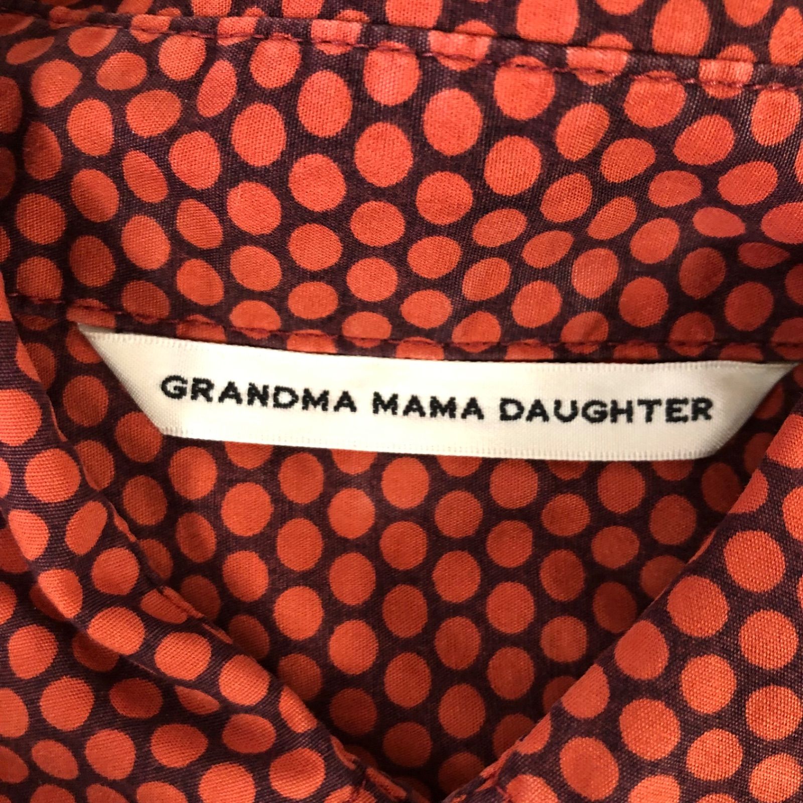 GRANDMA MAMA DAUGHTER グランマママドーター 丸えりシャツ 赤 GRANDMA MAMA DAUGHTER グランマママドーター 丸えりシャツ 赤