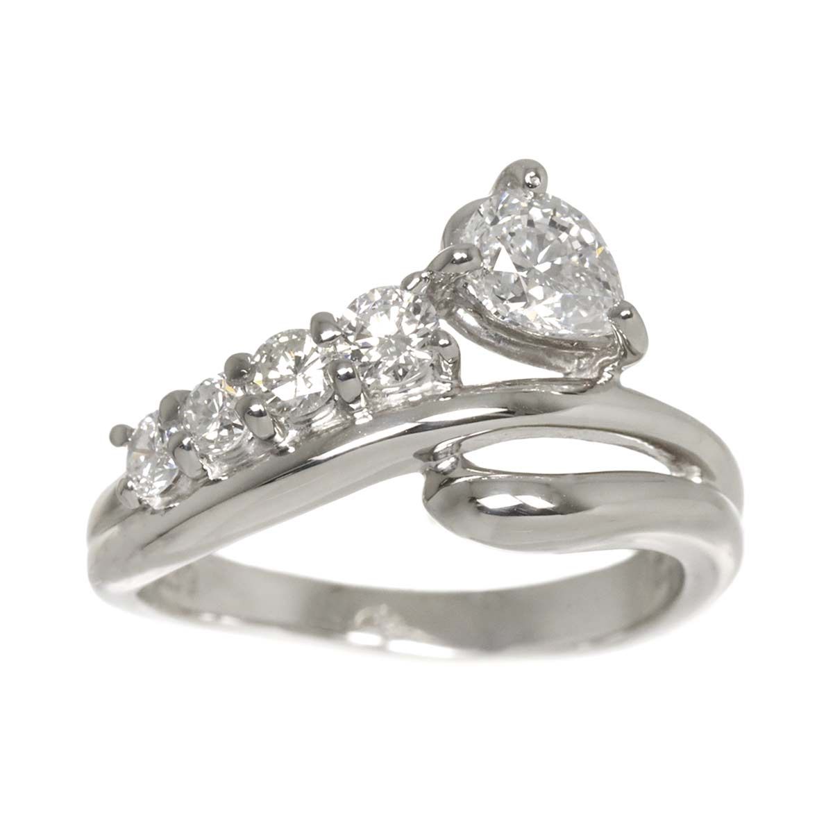 タサキ TASAKI 8号 リング ダイヤ 0.39ct/0.28ct Pt プラチナ 田崎真珠 